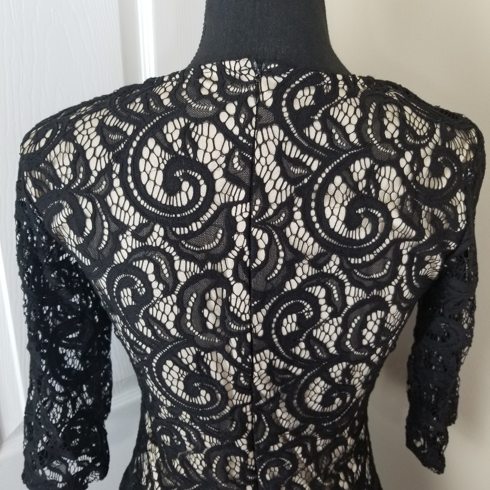 Olivia Matthews Black and Tan Lace Dress - Picture 5 of 8